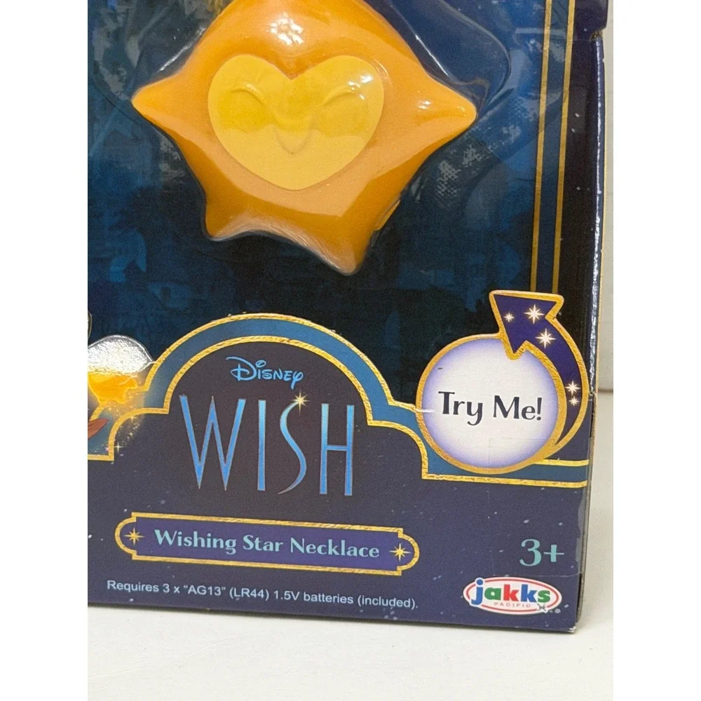 Disney Wish Wishing Star Necklace Jakks Pacific Light Up Star Glow Toy Asha New‎